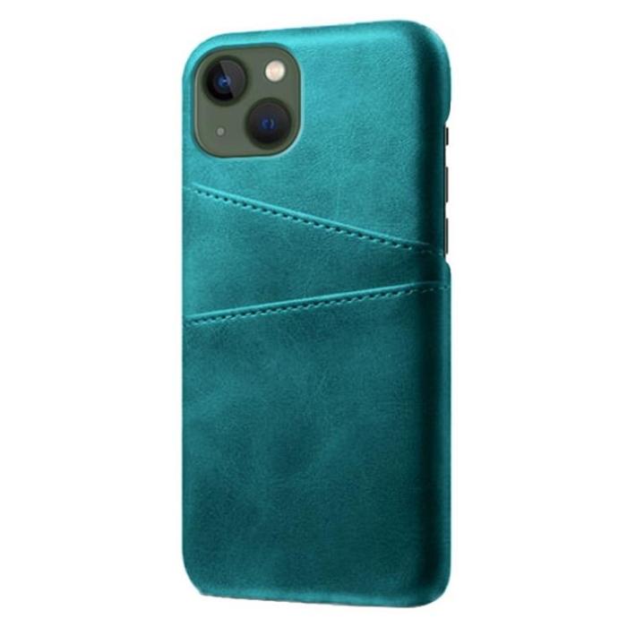 OEM - iPhone 14 Plus Skal Korthållare PU Läder - Grön