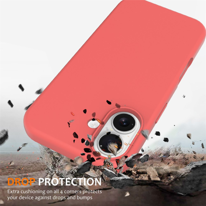 A-One Brand - iPhone 17 Mobilskal MagSafe Silikon Anti-Drop - Knallrosa