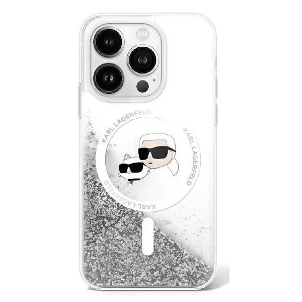 Karl Lagerfeld iPhone 16 Pro Max Mobilskal MagSafe Glitter Karl&Choupette Head | 2353 | AlltMobil