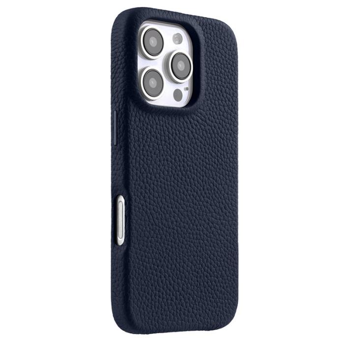 Melkco - MELKCO iPhone 16 Pro Magnetfodral Äkta Läder PC - Blå