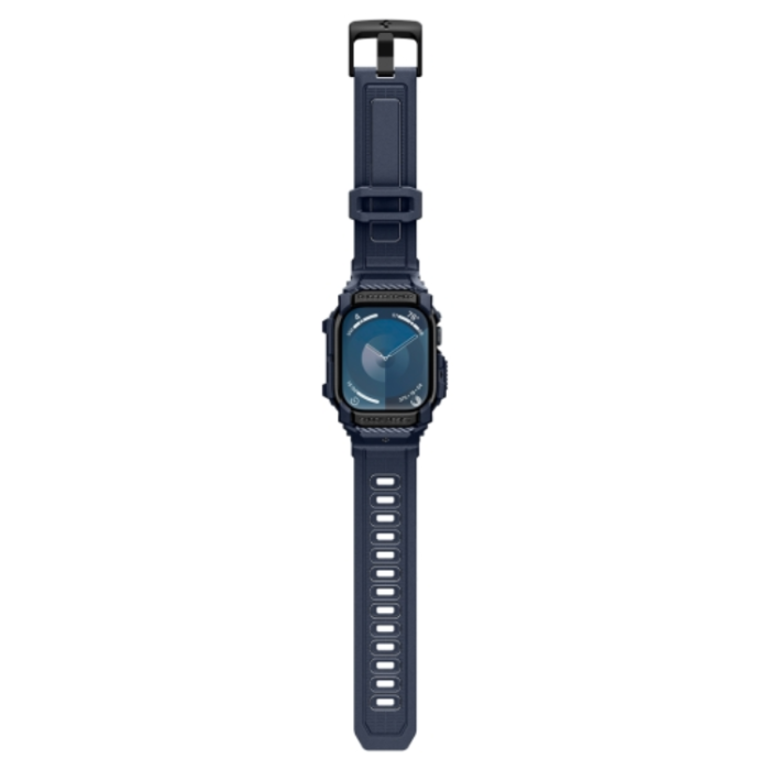 Spigen - Spigen Apple Watch 10 (46mm) Armband Rugged Armor Pro - Marinblå