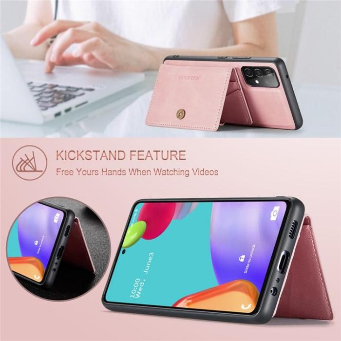 OEM - JEEHOOD Samsung Galaxy A52 4G/5G Mobilskal KonstLäder - Rosa