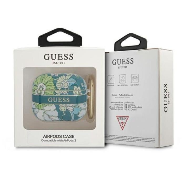 Guess - Guess AirPods 3 Skal Flower Strap - Grön