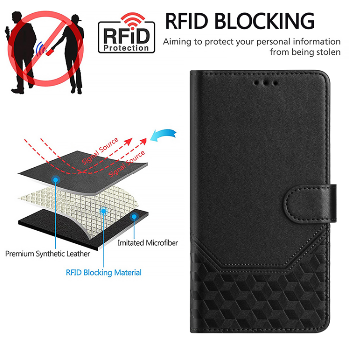 A-One Brand - Nothing CMF Phone 2 Pro Plånboksfodral Imprinted Honeycomb RFID