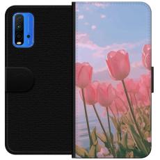 iSecrets - Plånboksfodral till Xiaomi Redmi Note 9 4G med Rosa Tulpaner