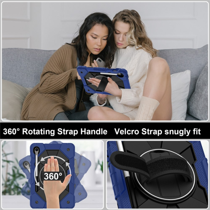 A-One Brand - Galaxy Tab S10 FE/S9 FE/S9 Skal Kickstand med Rem - Marinblå
