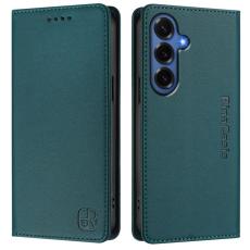 OEM - RINACASIS Samsung Galaxy S26+ Pl&aring;nboksfodral Konstl&auml;der RFID Skydd - Gr&ouml;n
