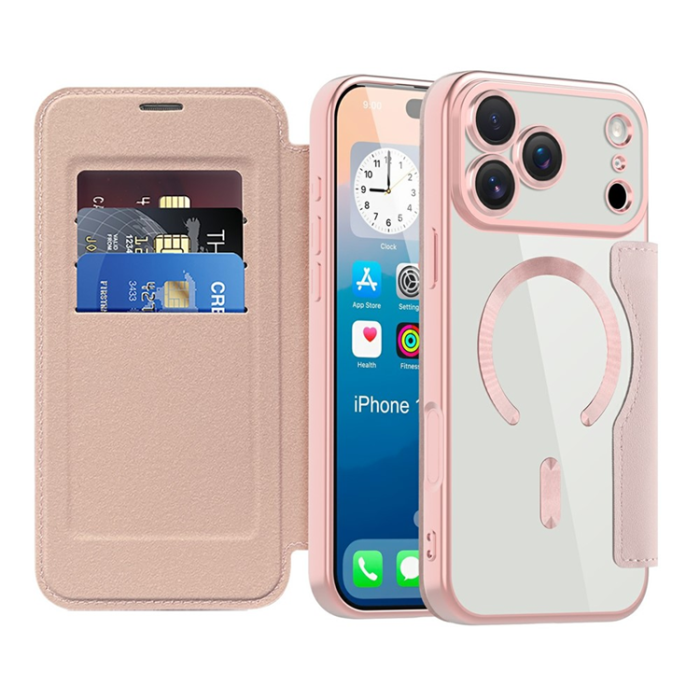 A-One Brand - iPhone 17 Pro Max Plånboksfodral MagSafe RFID - Rosa