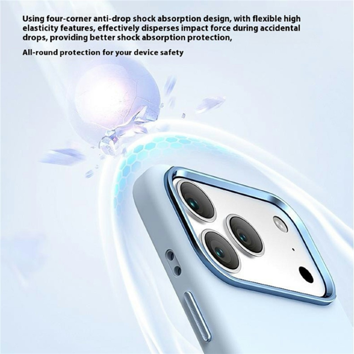 A-One Brand - iPhone 17 Pro Mobilskal med Metall Linsbåge Liquid Silikon - Lila
