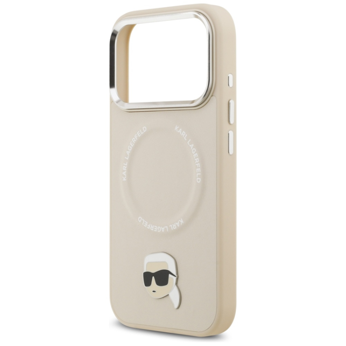 KARL LAGERFELD - Karl Lagerfeld iPhone 17 Pro Max Mobilskal MagSafe Karl Pin - Beige