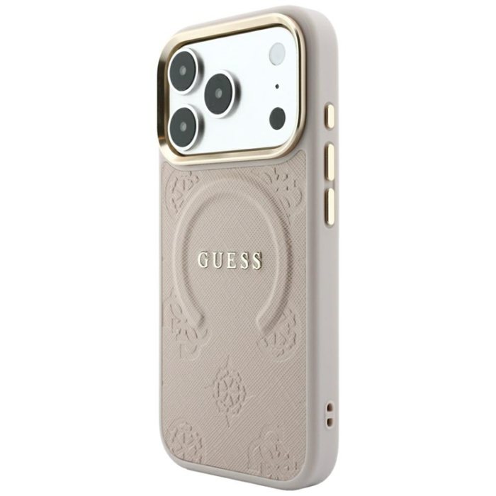 Guess - Guess Mobilskal För iPhone 18 Pro Max Magsafe Saffiano Peony - Rosa