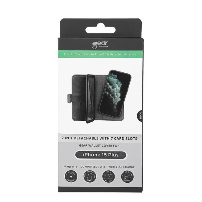 GEAR - Gear iPhone 15 Plus Plånboksfodral Magsafe - Svart
