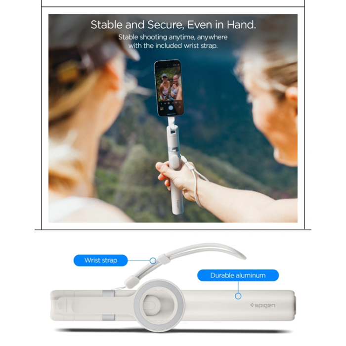 Spigen - Spigen Selfiestick Bluetooth Tripod S582W - Dune Beige