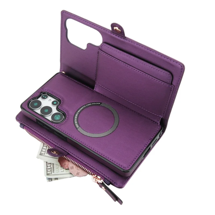 A-One Brand - Galaxy S25 Ultra Plånboksfodral MagSafe Detachable - Lila