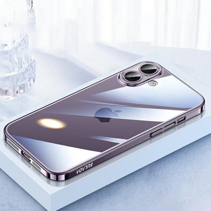 SULADA - SULADA JINGJIA Mobilskal till iPhone 16 Hård PC Klart med Linsskydd - Lila