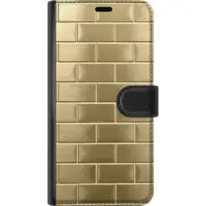Gustaf - Pl&aring;nboksfodral till Xiaomi Redmi Note 14 Pro+ med Gyllene Murstenar