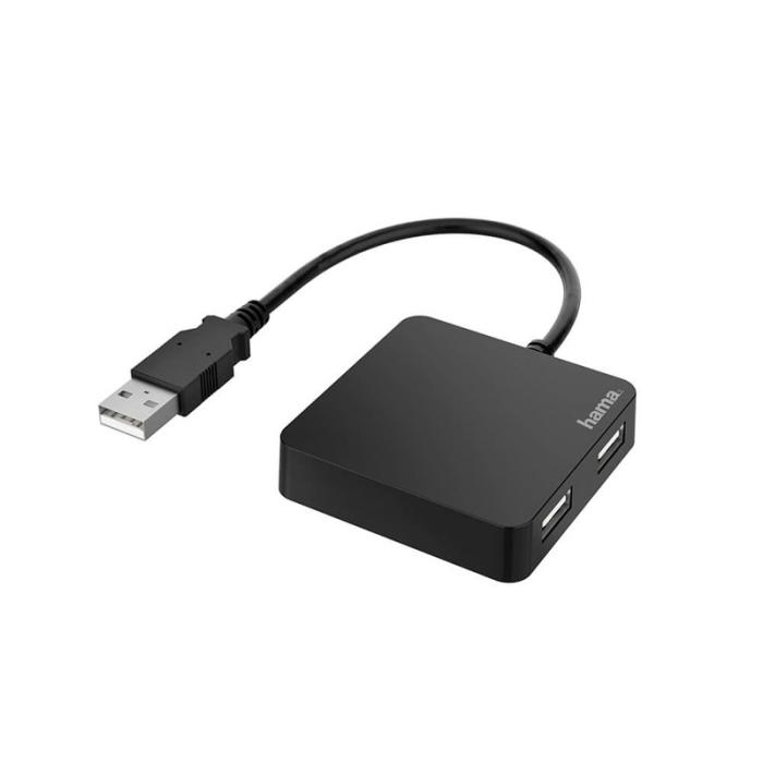 Hama - HAMA Hub USB-A 2.0 4x Portar 480 Mbit/s Svart