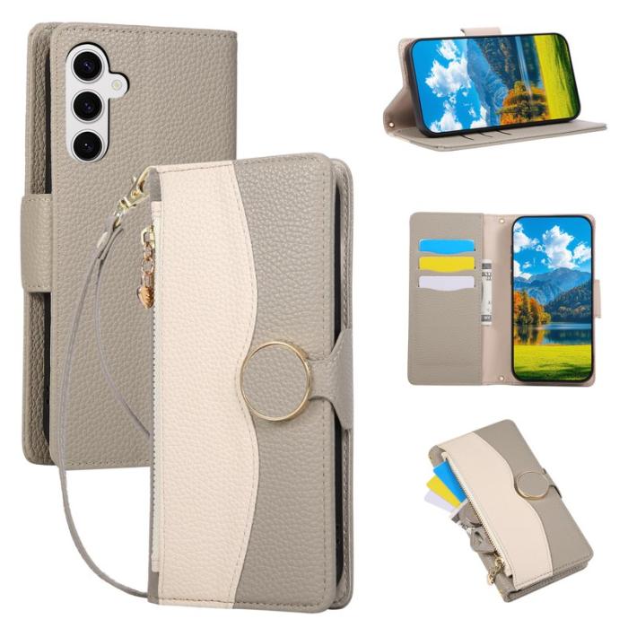 OEM - Plånboksfodral för Samsung Galaxy S26 TPU + Konstläder - Grå