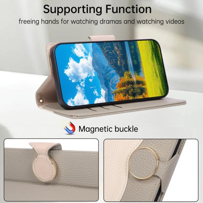 OEM - Plånboksfodral för Samsung Galaxy S26 TPU + Konstläder - Grå
