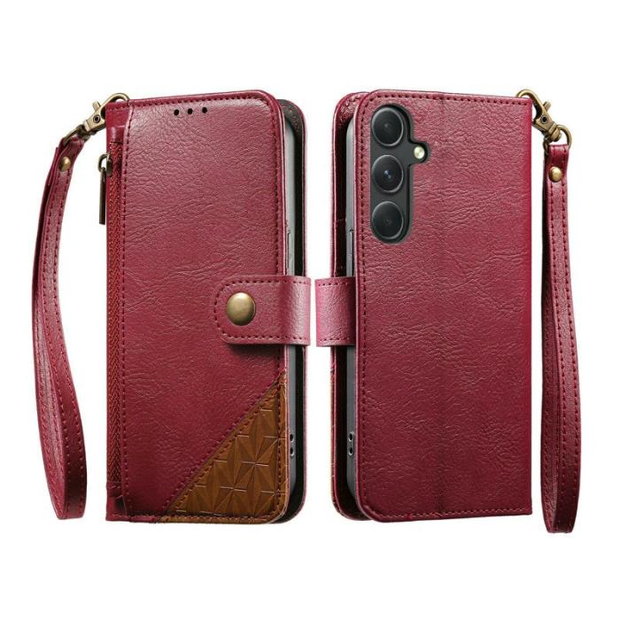 OEM - Mobilfodral för Samsung Galaxy S26 TPU + Konstläder - Röd