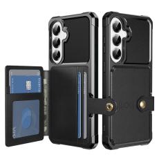 OEM - Mobilfodral f&ouml;r Samsung Galaxy S26 Plus Kortfack Konstl&auml;der + TPU - Svart