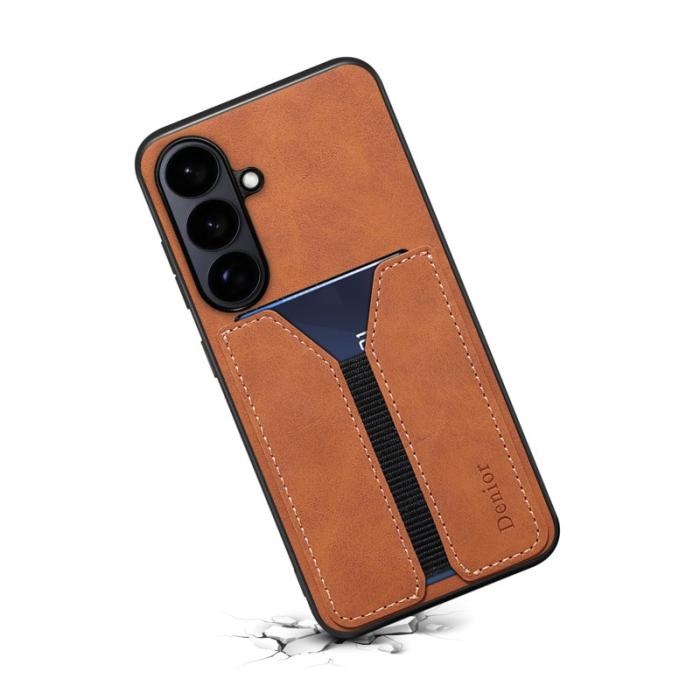 DENIOR - DENIOR Mobilfodral för Samsung Galaxy S26 Plus Kortfack Konstläder + TPU - Brun