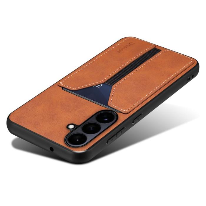 DENIOR - DENIOR Mobilfodral för Samsung Galaxy S26 Plus Kortfack Konstläder + TPU - Brun