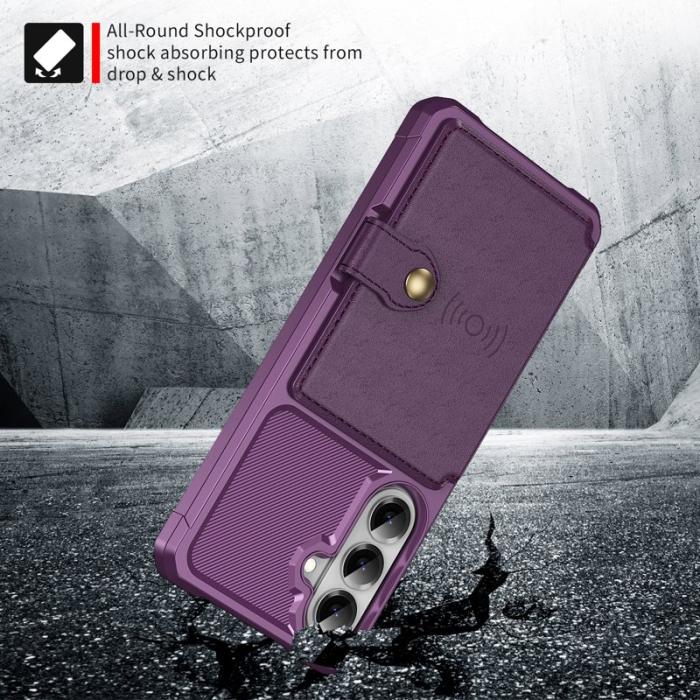 OEM - Mobilfodral för Samsung Galaxy S26 Plus Kortfack Konstläder + TPU - Lila