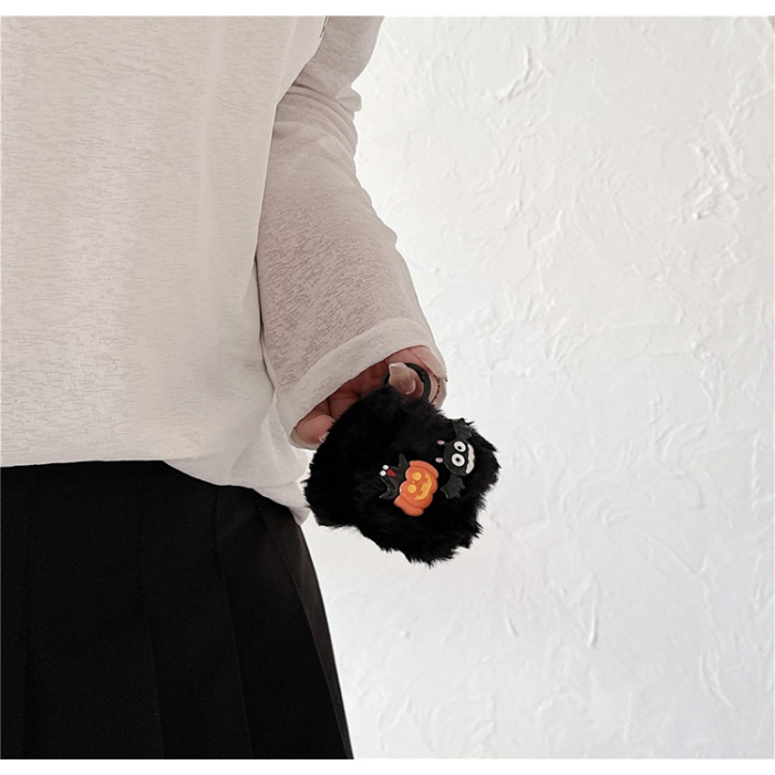 A-One Brand - Airpods 1/2 Skal med Trådlös Laddning TPU - Fluffy Pumpkin Bat