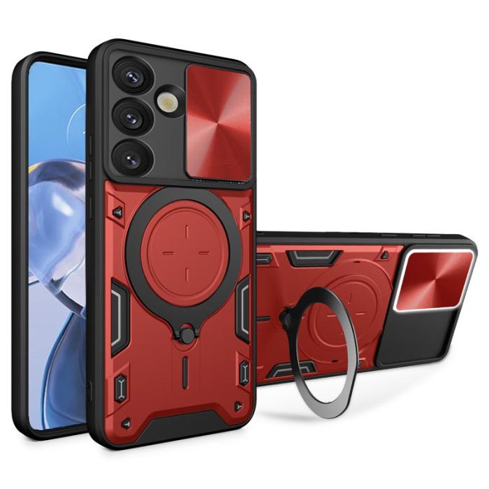 OEM - Mobilskal för Samsung Galaxy S26 Plus TPU + PC med Kickstand - Röd