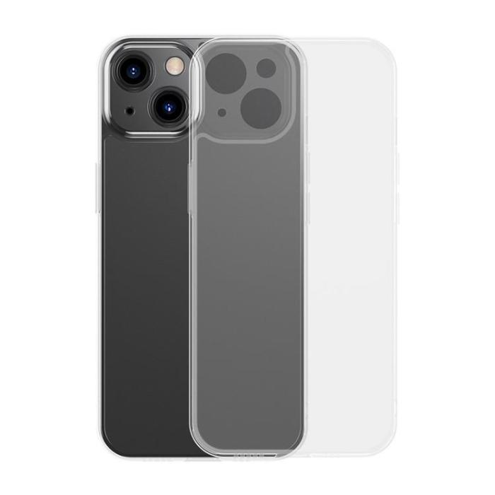 BASEUS - Baseus iPhone 13 Skal Frosted Glass med Gelram - Transparent