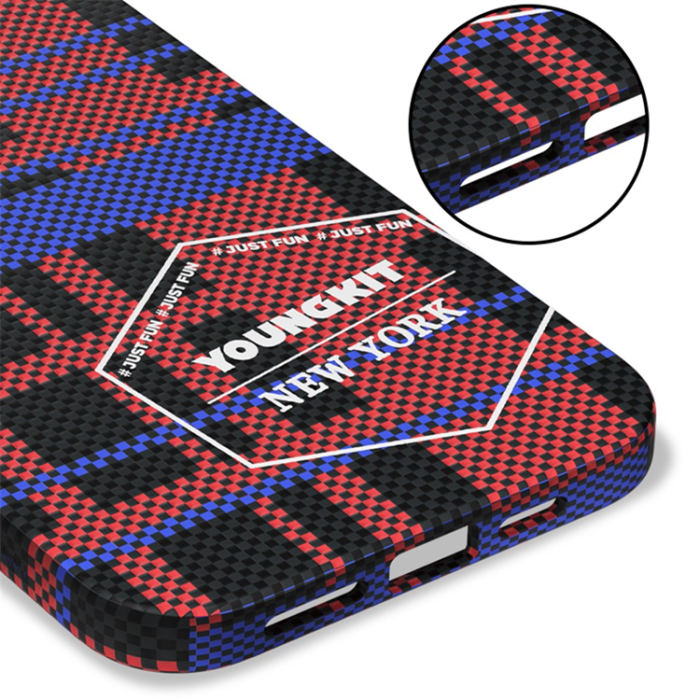 YOUNGKIT - YOUNGKIT iPhone 15 Pro Max Mobilskal MagSafe Aramid Fiber - Blå