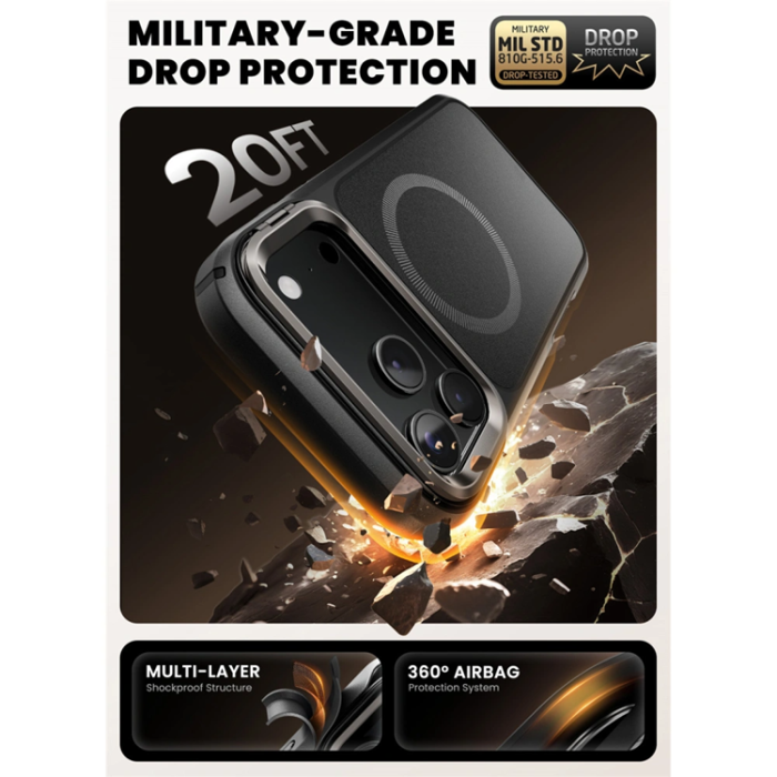 SupCase - Supcase iPhone 17 Pro Mobilskal Magsafe Ares Flip - Svart