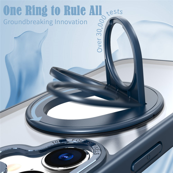 A-One Brand - iPhone 17 Mobilskal MagSafe Rotating Kickstand - Mörkblå