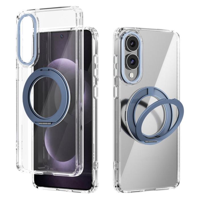 ABEEL - ABEEL Q-LUCK Mobilskal till Samsung Galaxy S25 Edge Magnetisk Kickstand Blå
