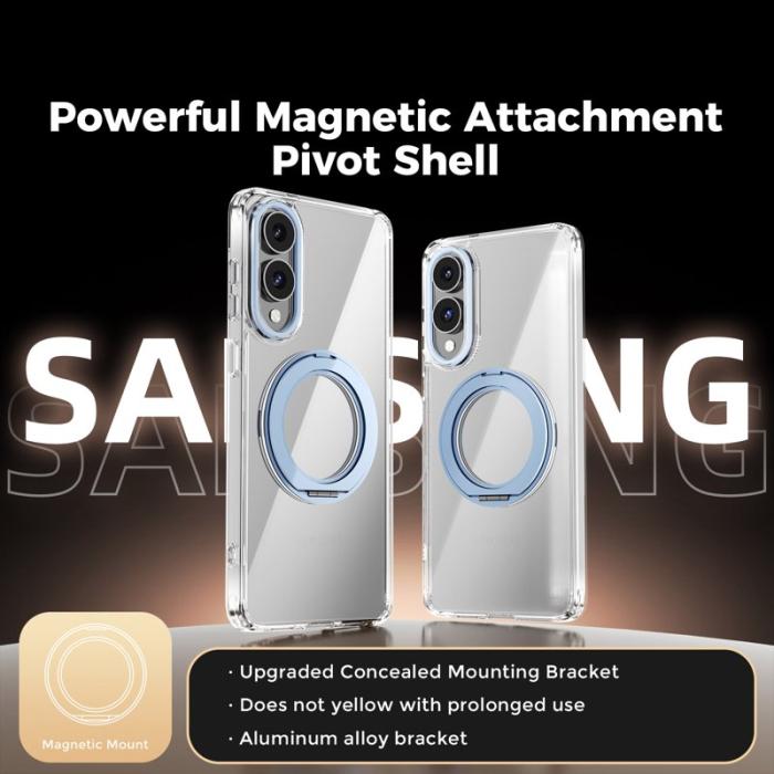 ABEEL - ABEEL Q-LUCK Mobilskal till Samsung Galaxy S25 Edge Magnetisk Kickstand Blå