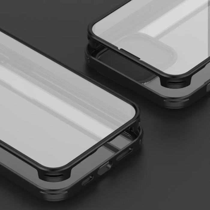 Taltech - [2in1] iPhone 14 Pro Max Mobilskal Och Härdat Glas Skärmskydd - Svart