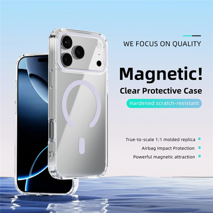 ABEEL - ABEEL iPhone 17 Pro Max Mobiskal MagSafe Anti Scratch - Lila