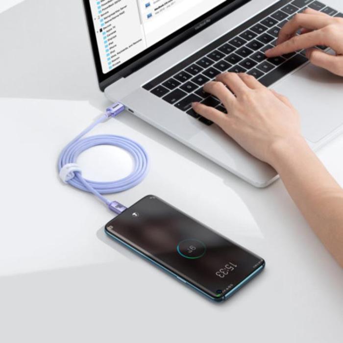 BASEUS - Baseus USB-C till USB-C 100W 1.2m - Lila