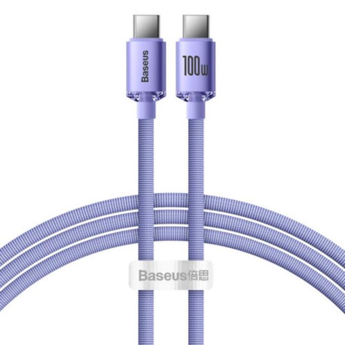 BASEUS - Baseus USB-C till USB-C 100W 1.2m - Lila