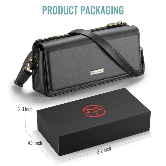 Caseme - CASEME Crossbody Väska RFID Blocking Me30 Max Läder - Svart