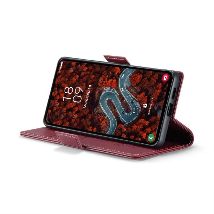 Caseme - CASEME Plånboksfodral Konstläder för Samsung Galaxy S24 FE - Röd