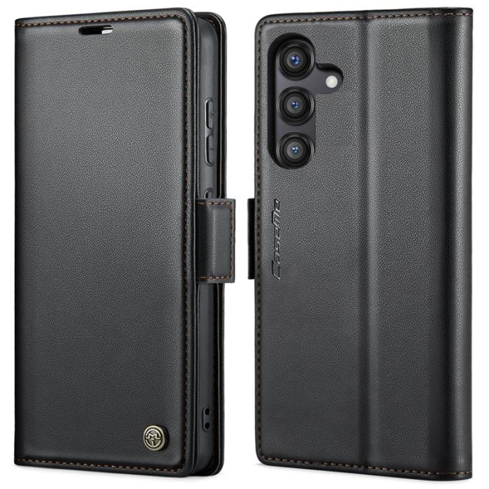 Caseme - CASEME Plånboksfodral Konstläder för Samsung Galaxy S24 FE - Svart