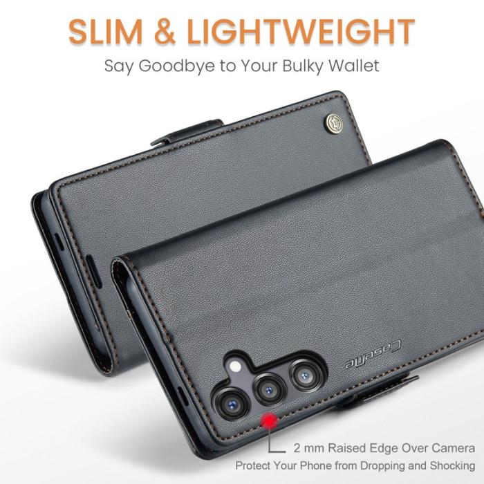 Caseme - CASEME Plånboksfodral Konstläder för Samsung Galaxy S24 FE - Svart