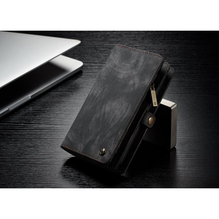 Caseme - CASEME Detachable 2-in-1 Plånboksfodral i Konstläder för iPhone X - Svart