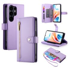 OEM - Samsung Galaxy S26 Ultra Pl&aring;nboksfodral Dragkedja Konstl&auml;der - Lila