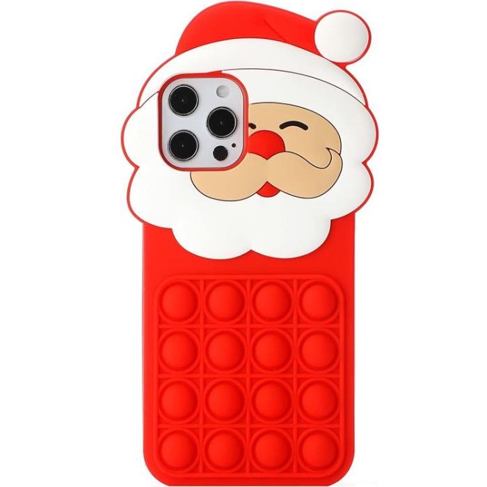 OEM - iPhone 11 Pro Mobilskal Silikon Santa Claus Pop It - Röd