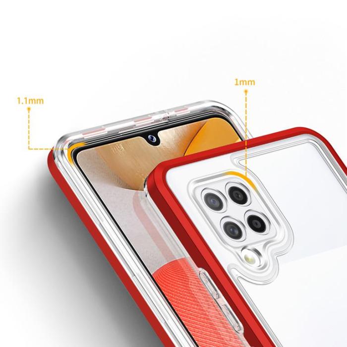 OEM - Galaxy A42 5G Skal Clear 3in1 - Röd