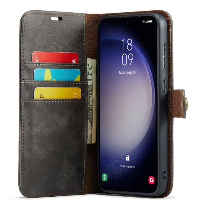 DG.MING - DG.MING Samsung Galaxy S24 FE Plånboksfodral Äkta läder - Grå