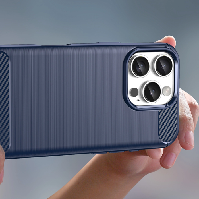 OEM - iPhone 16 Pro Max Mobilskal Silikon Carbon - Blå